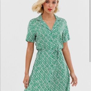 Green floral summer dress